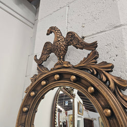 Vintage French Empire Style Gilt Convex Mirror Featuring Eagle | Antique & Vintage | Moonee Ponds Antiques | Australia Wide Delivery
