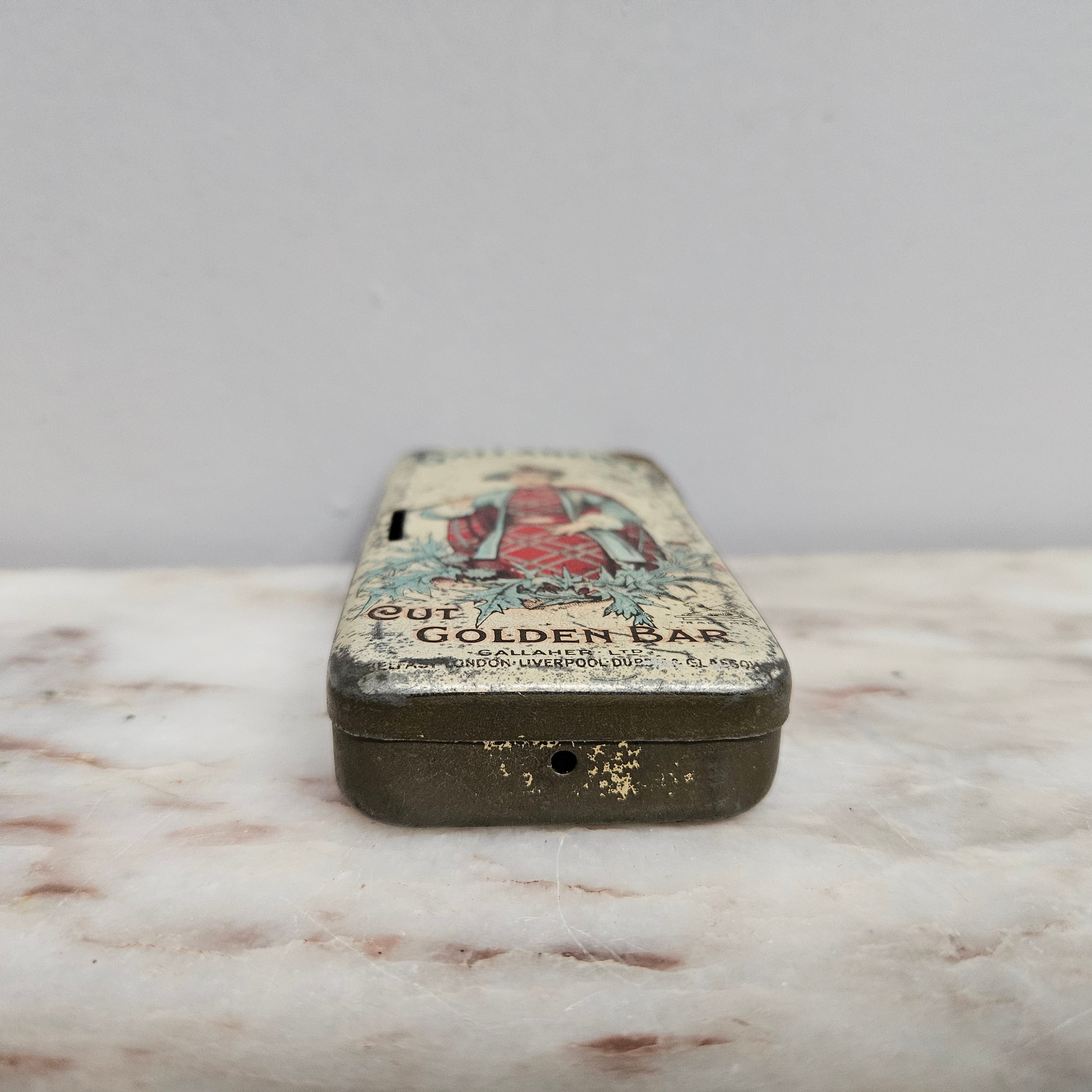 Gallahers Cut Golden Bar Tobacco Tin | Antique & Vintage | Moonee Ponds Antiques | Australia Wide Delivery
