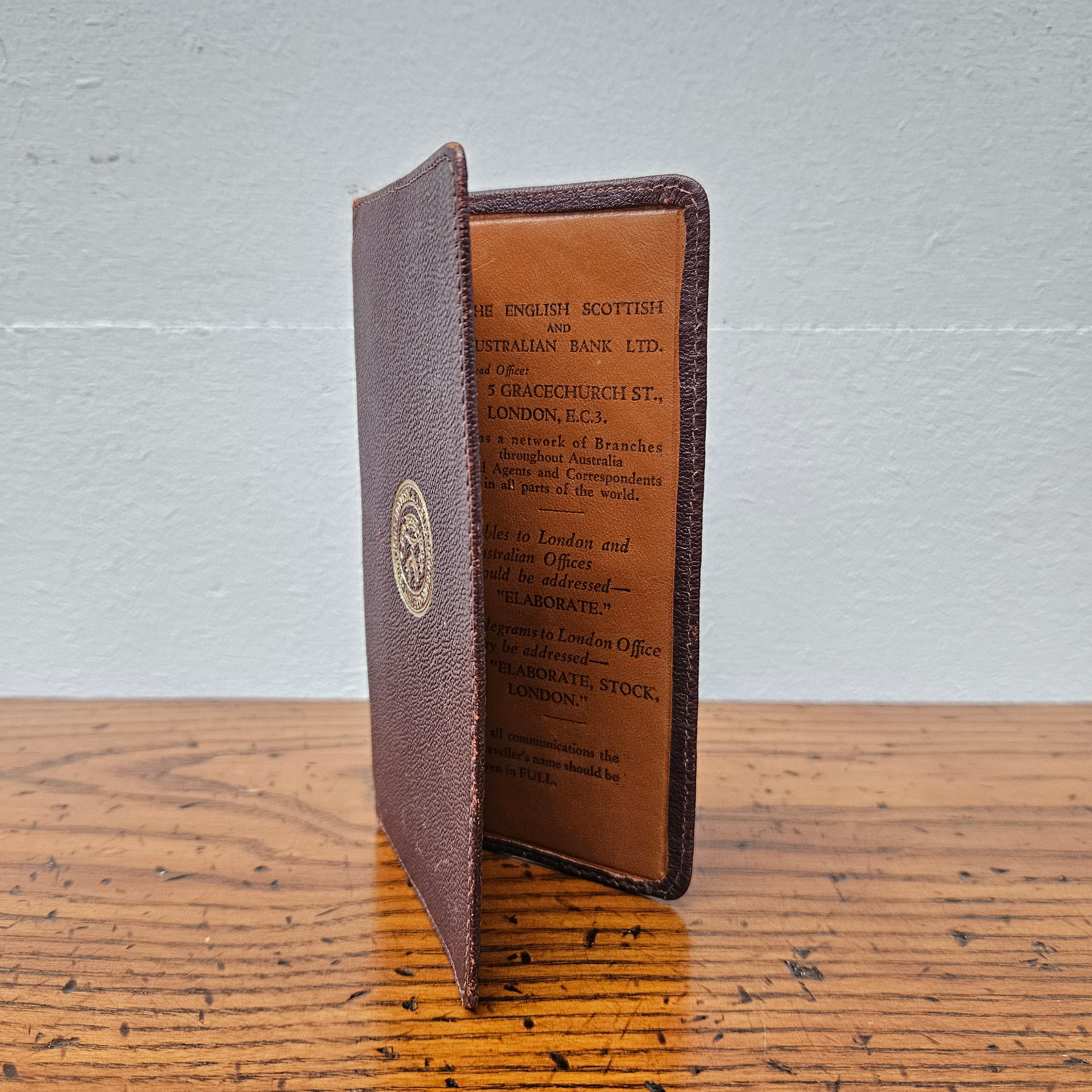 Vintage Leather Bank Wallet for the ES&A Bank Limited | Antique & Vintage | Moonee Ponds Antiques | Australia Wide Delivery