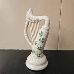 Stunning Belleek Harp with Shamrock Pattern | Antique & Vintage | Moonee Ponds Antiques | Australia Wide Delivery