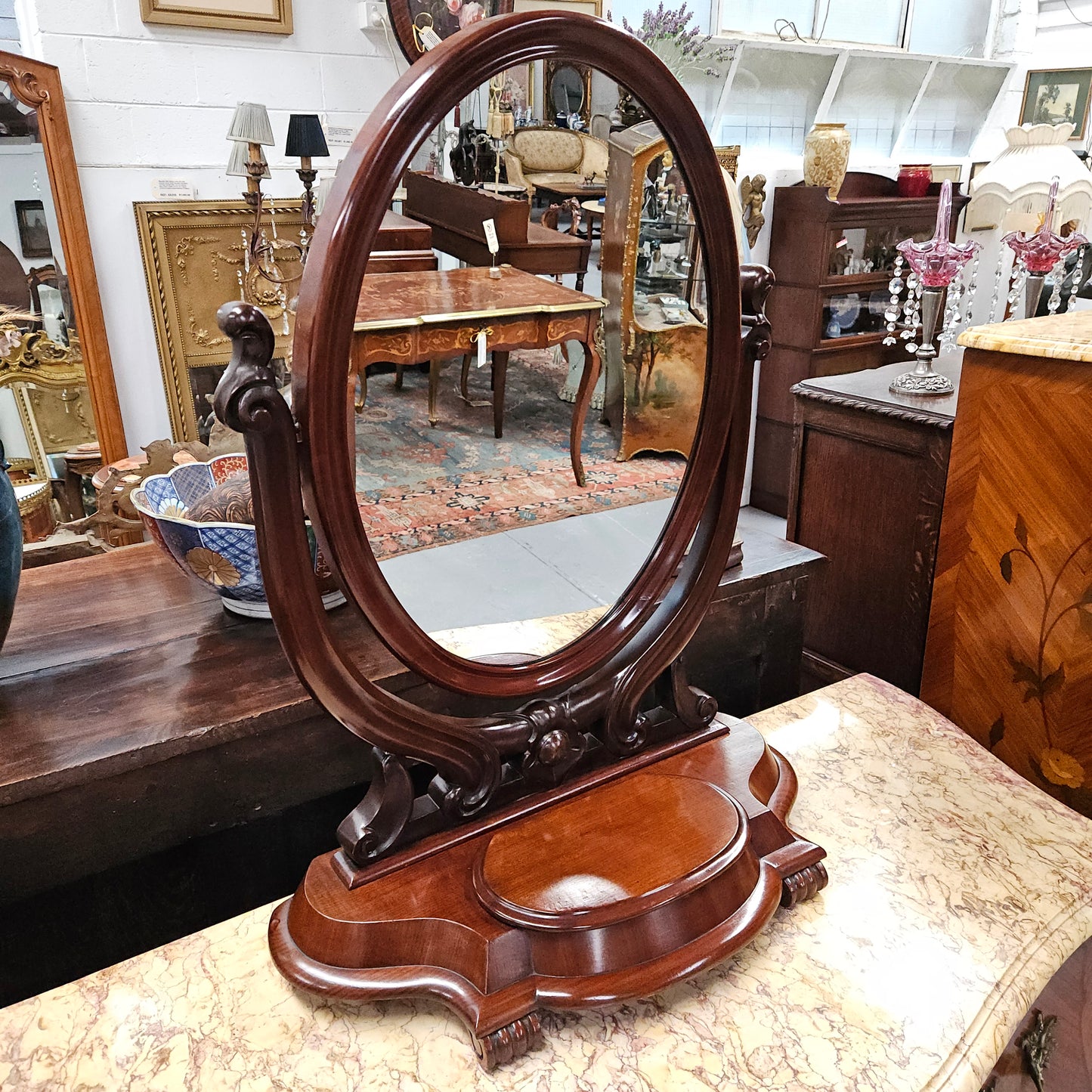 Victorian Mahogany Vanity Mirror