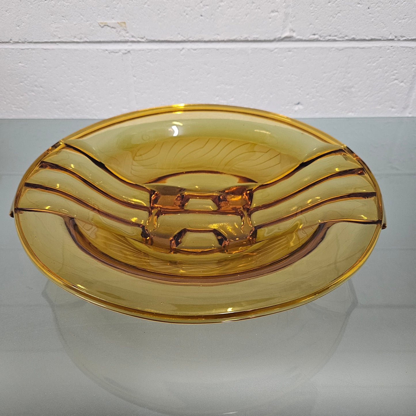 Art Deco Amber Glass Float Bowl