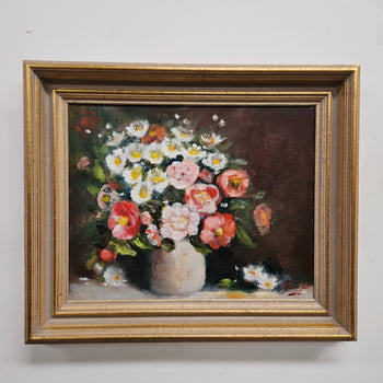 Original Floral Oil on Board Signed | Antique & Vintage | Moonee Ponds Antiques | Australia Wide Delivery