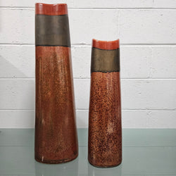 Pair of Tall Pottery Hand Made Vases | Antique & Vintage | Moonee Ponds Antiques | Australia Wide Delivery