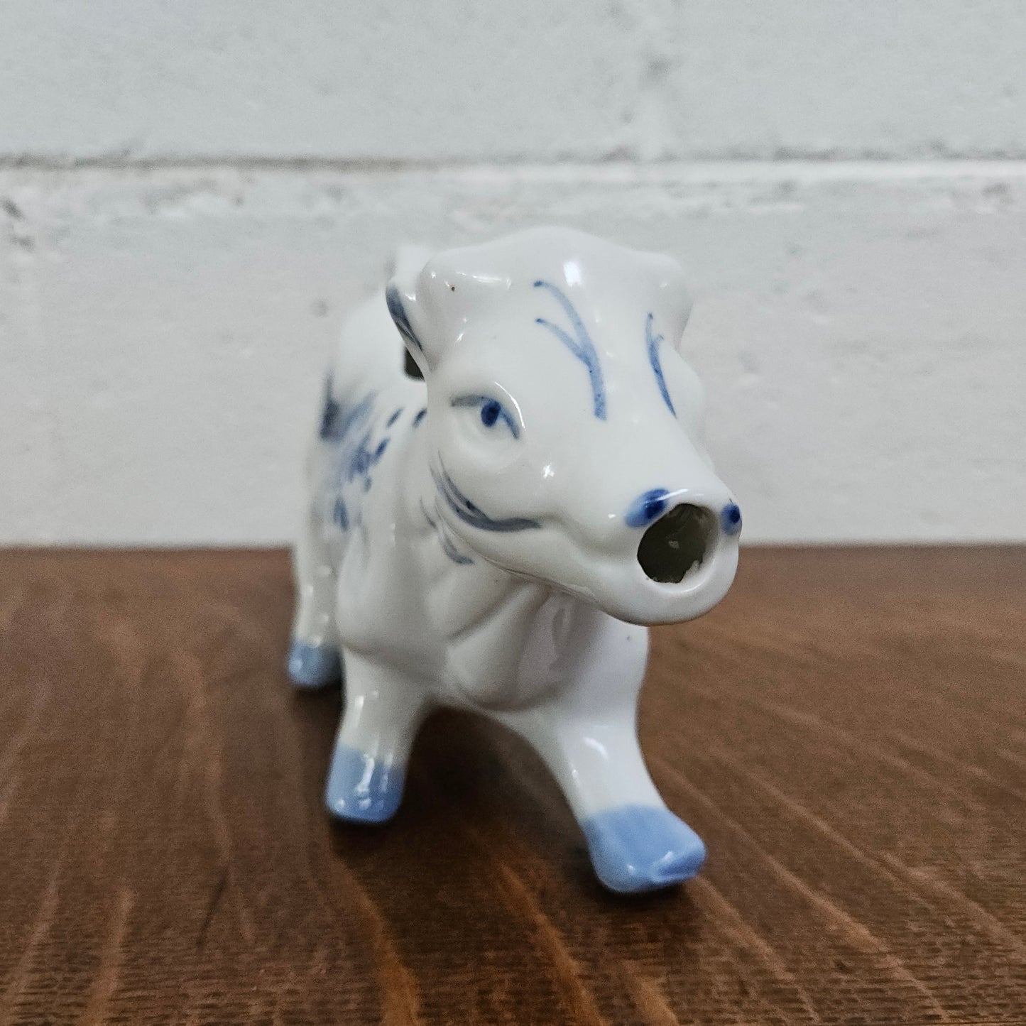 Vintage Blue/White Cow Cream Jug