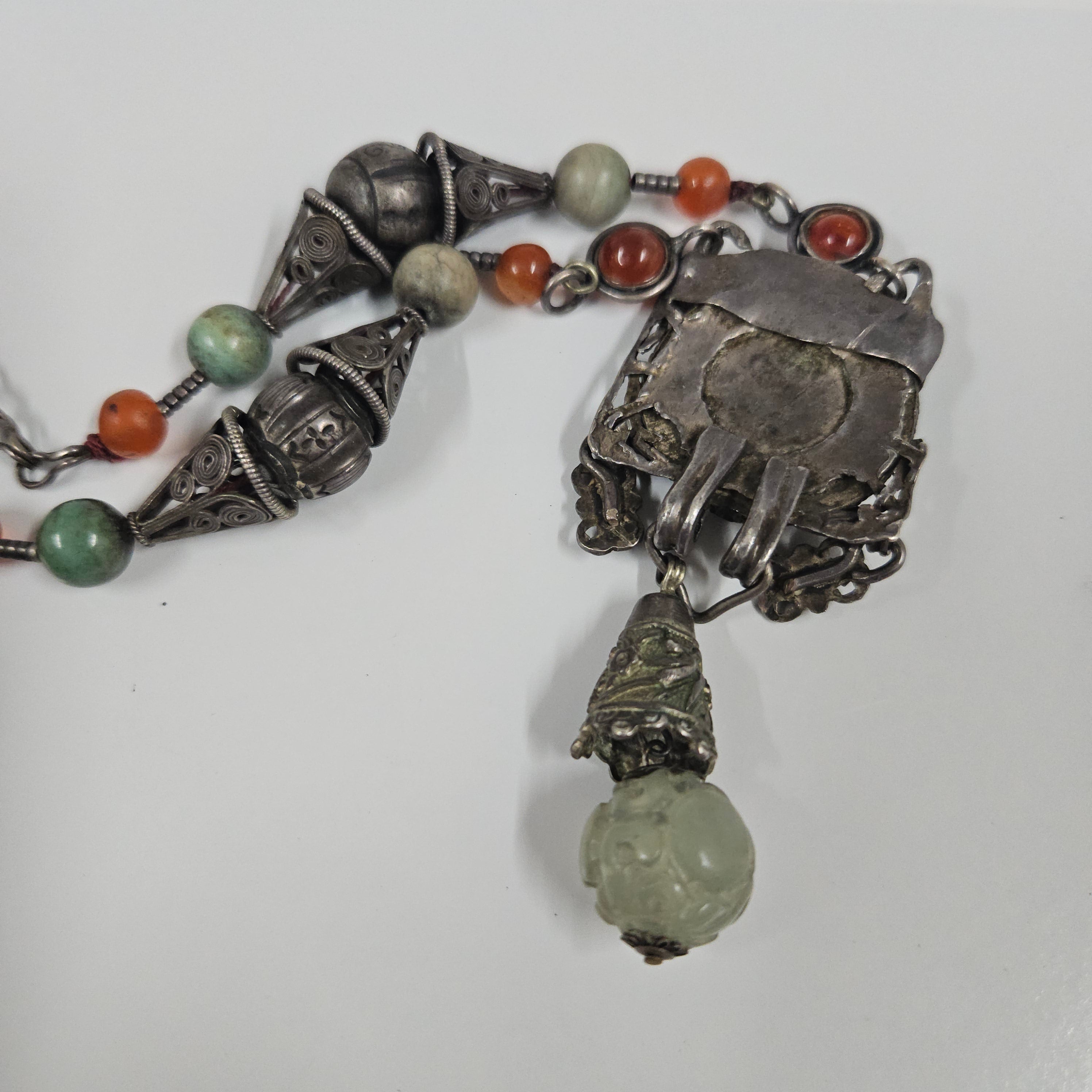 Vintage Tibetan Natural Stone & Silver Necklace | Antique & Vintage | Moonee Ponds Antiques | Australia Wide Delivery