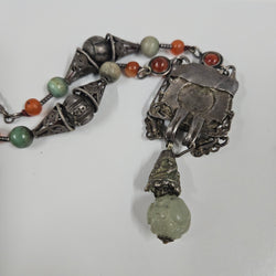 Vintage Tibetan Natural Stone & Silver Necklace | Antique & Vintage | Moonee Ponds Antiques | Australia Wide Delivery