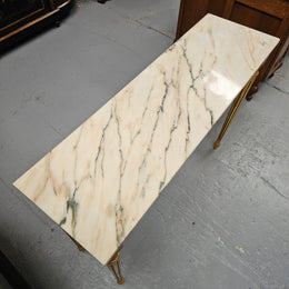 Louis XVI Style Gilt Console Table With Marble Top