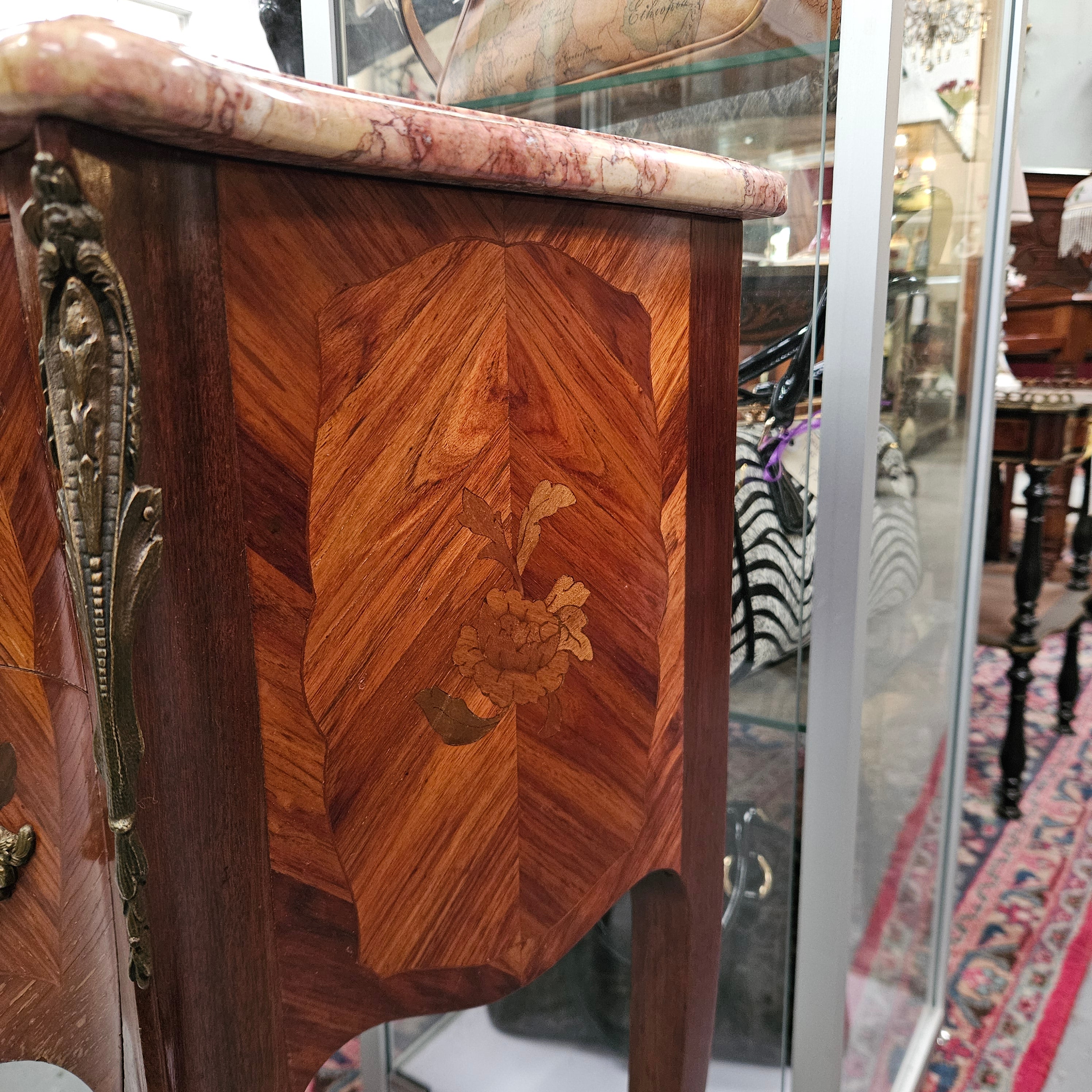 Louis XVth Style Marble Top Pair Bedsides | Antique & Vintage | Moonee Ponds Antiques | Australia Wide Delivery