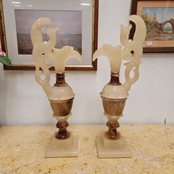 Antique Pair of Alabaster Urns | Antique & Vintage | Moonee Ponds Antiques | Australia Wide Delivery
