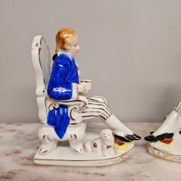 Pair of Vintage Porcelain Bookends