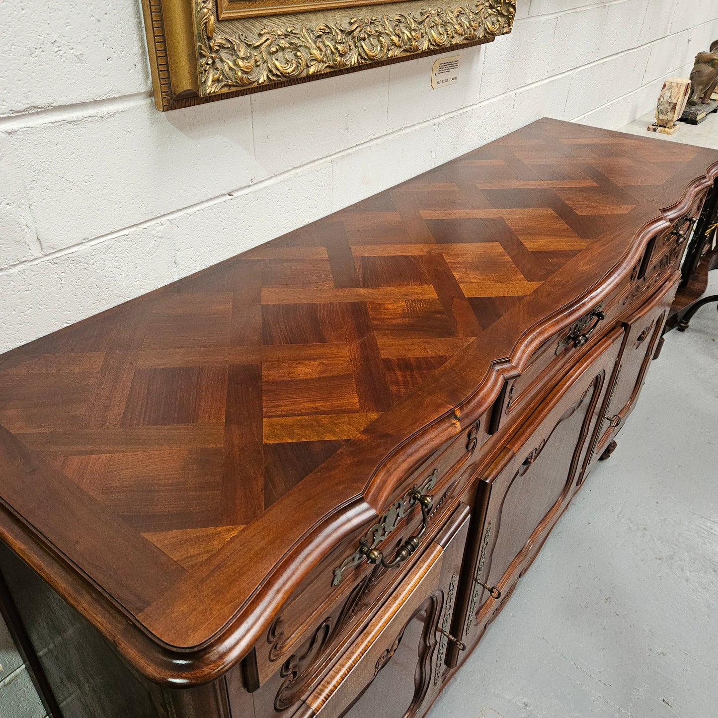 Louis XV Style Walnut Sideboard With Three Drawers & Three Doors