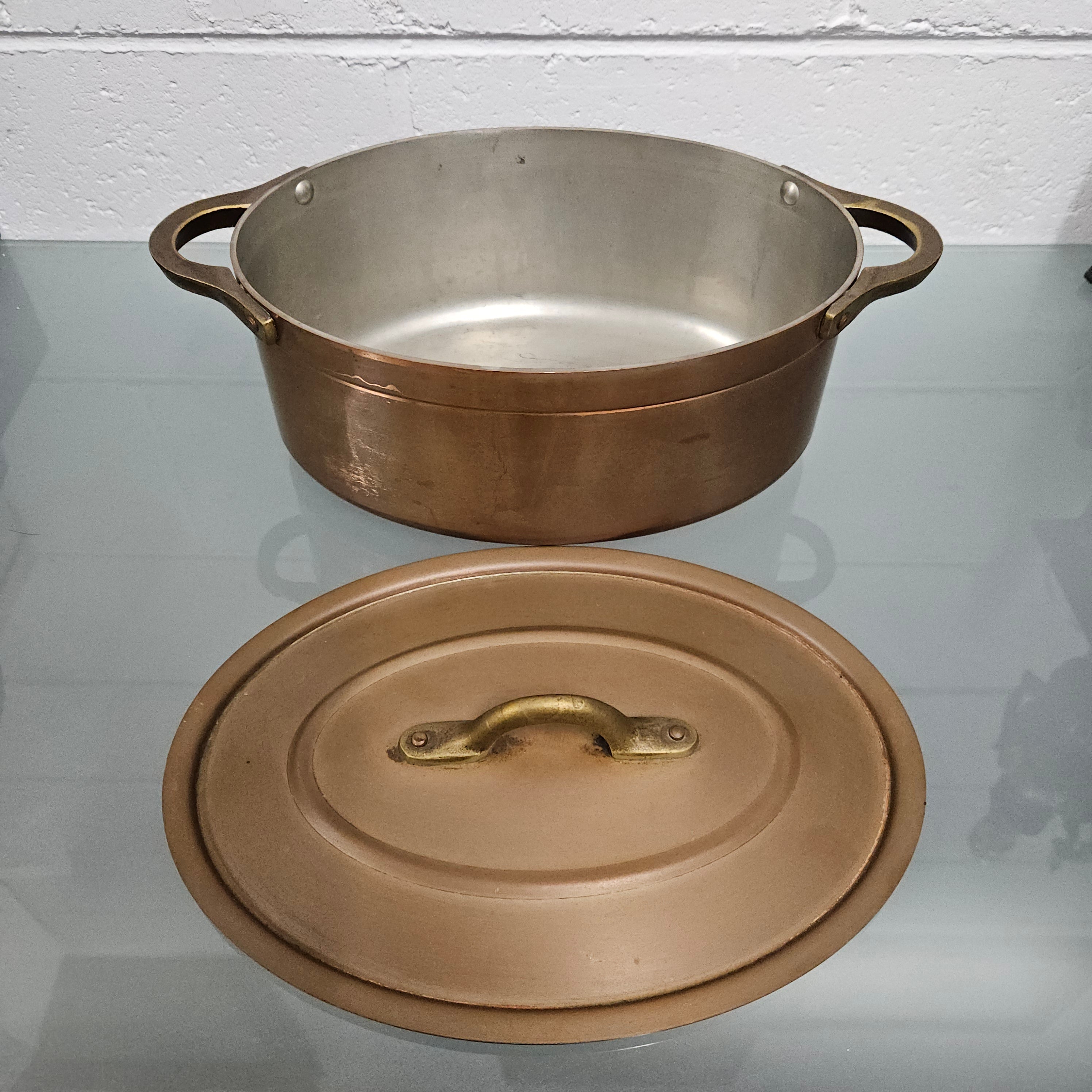 Antique Large Brass Handled & Copper Tin Lined Pot | Antique & Vintage | Moonee Ponds Antiques | Australia Wide Delivery