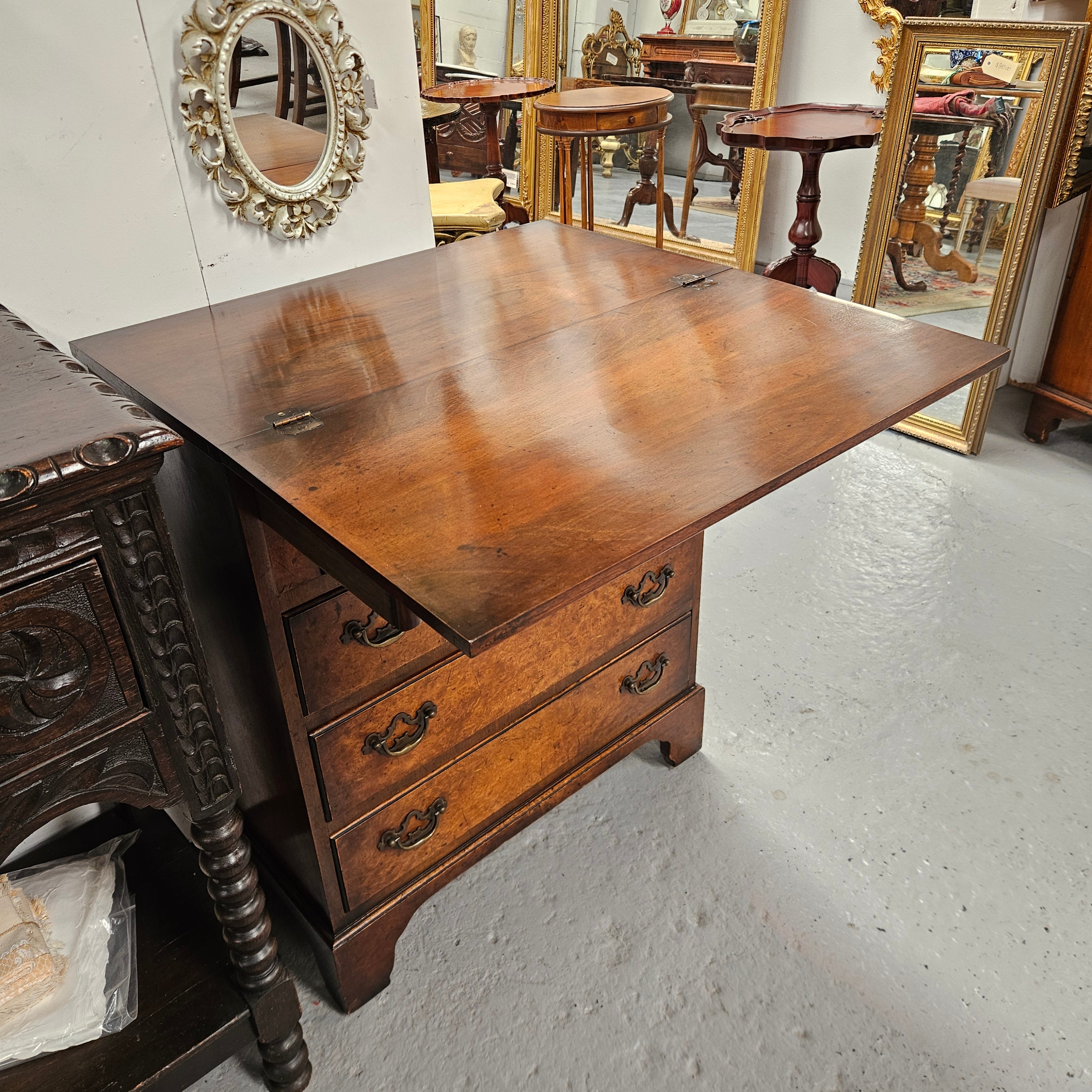 Georgian Style Chest of Drawers With Four Drawers & Flip Top Desk | Antique & Vintage | Moonee Ponds Antiques | Australia Wide Delivery