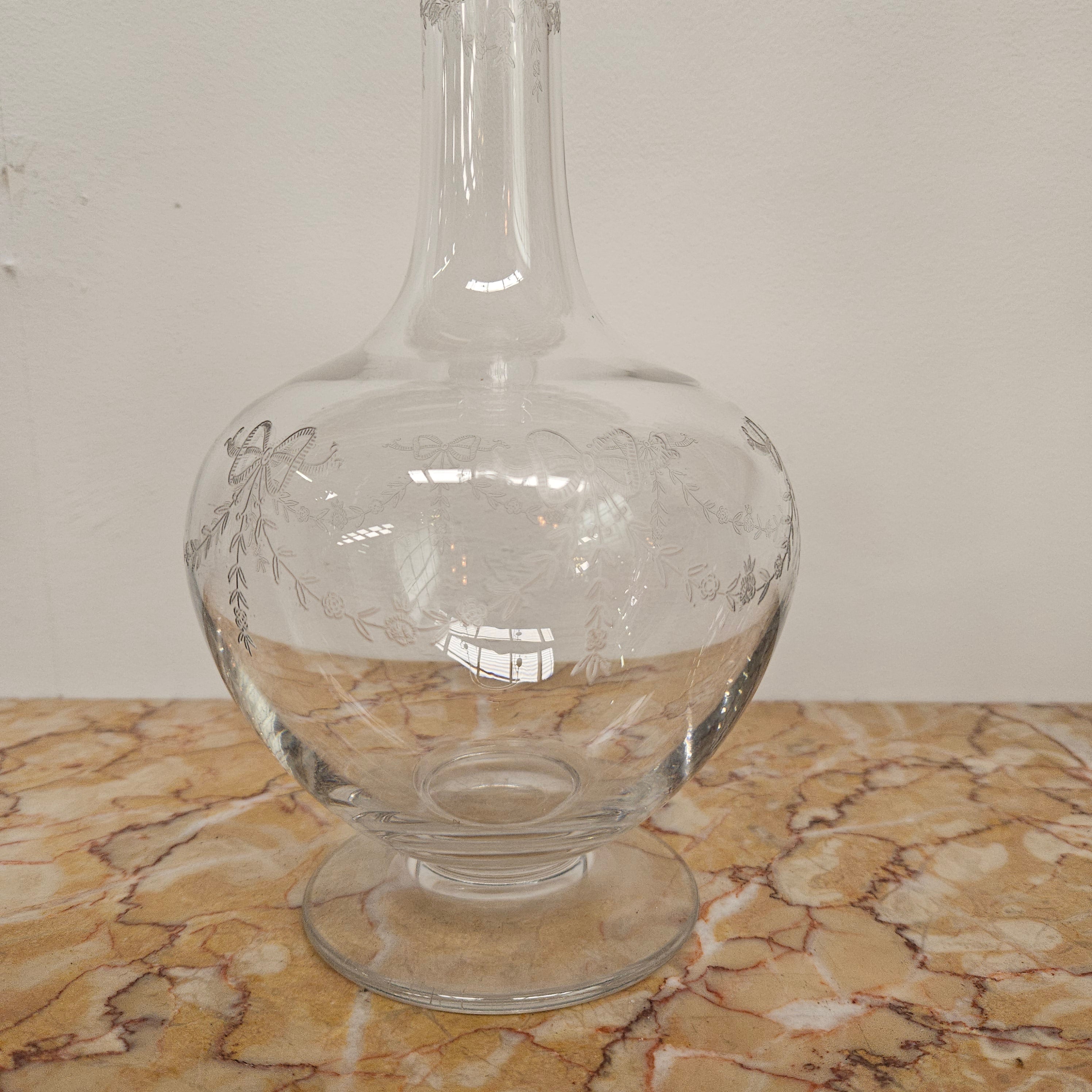 Large Crystal Glass Victorian Decanter