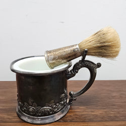 Antique USA Wilcox Silver Plate Co. Shaving Mug & Brush | Antique & Vintage | Moonee Ponds Antiques | Australia Wide Delivery