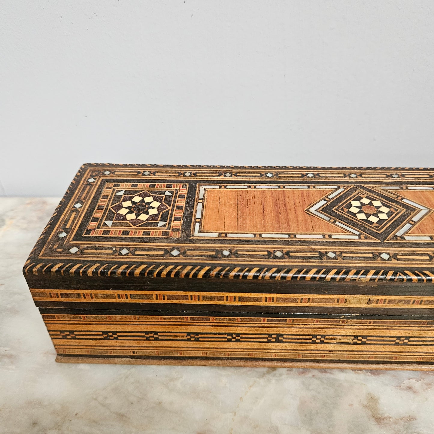 Vintage Syrian  Inlaid Trinket Box
