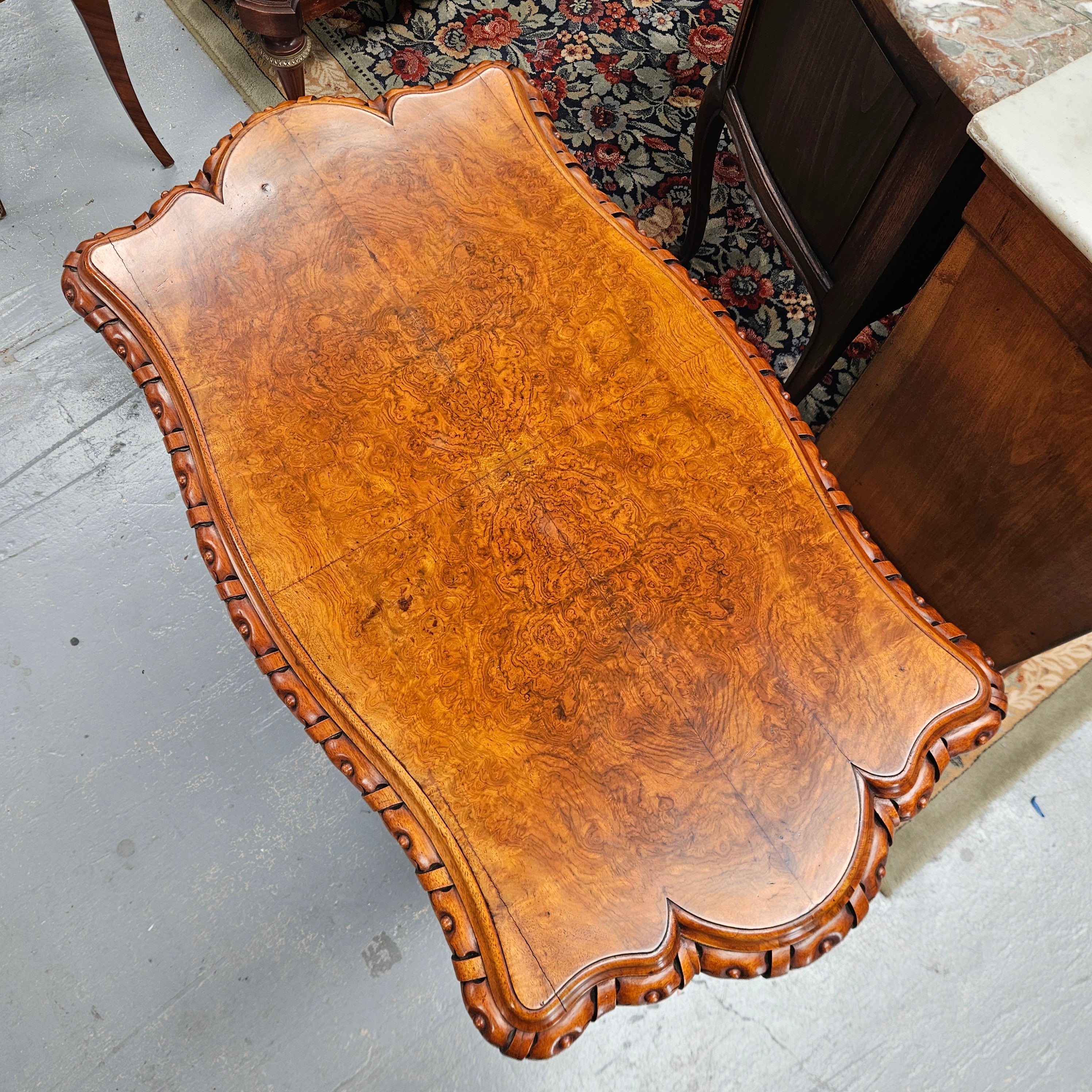 Stunning Victorian Figured Walnut Occasional/Side Table Circ 1860's | Antique & Vintage | Moonee Ponds Antiques | Australia Wide Delivery