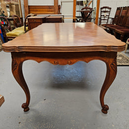 Louis XV Style Walnut Parquetry Top Extension Table