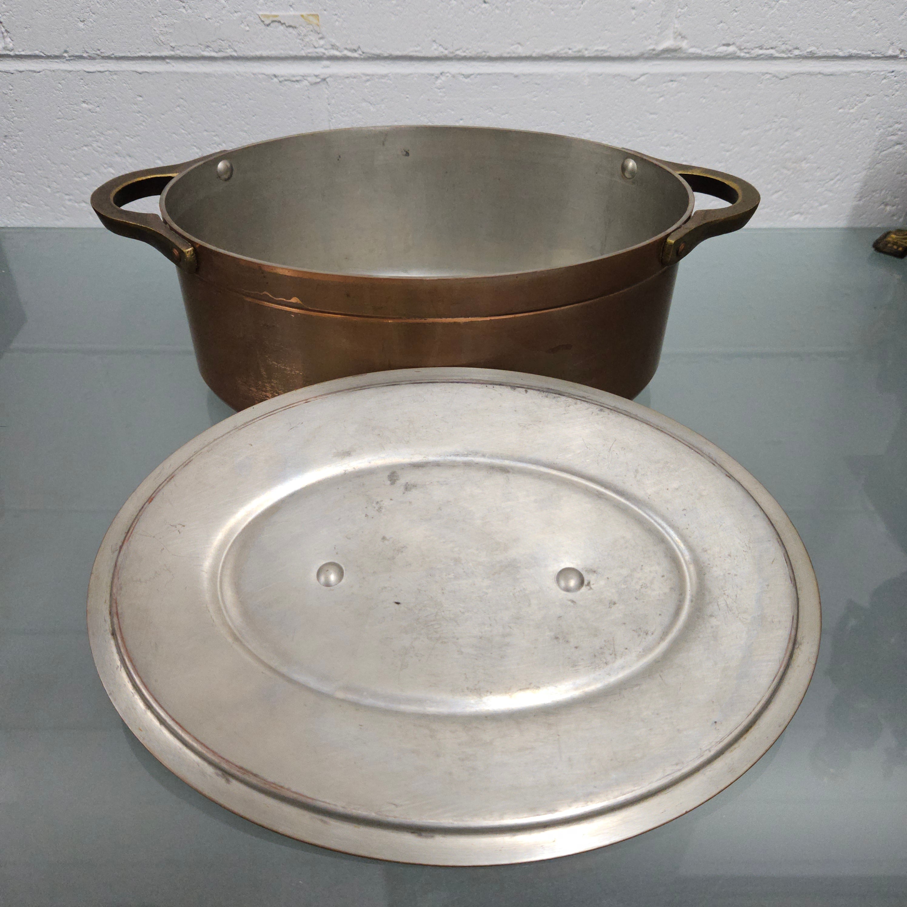 Antique Large Brass Handled & Copper Tin Lined Pot | Antique & Vintage | Moonee Ponds Antiques | Australia Wide Delivery