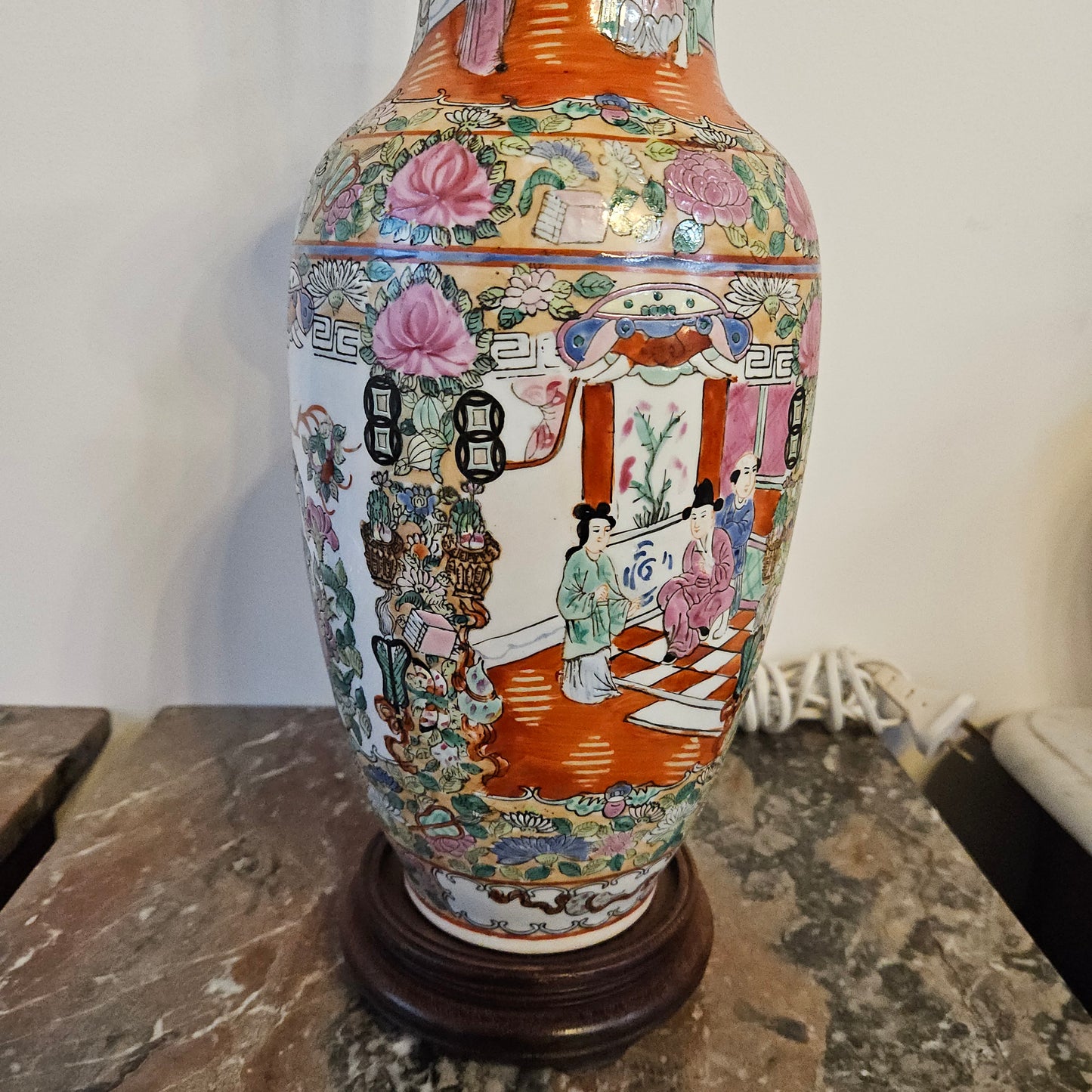 Chinese Famille Rose Lamp Base