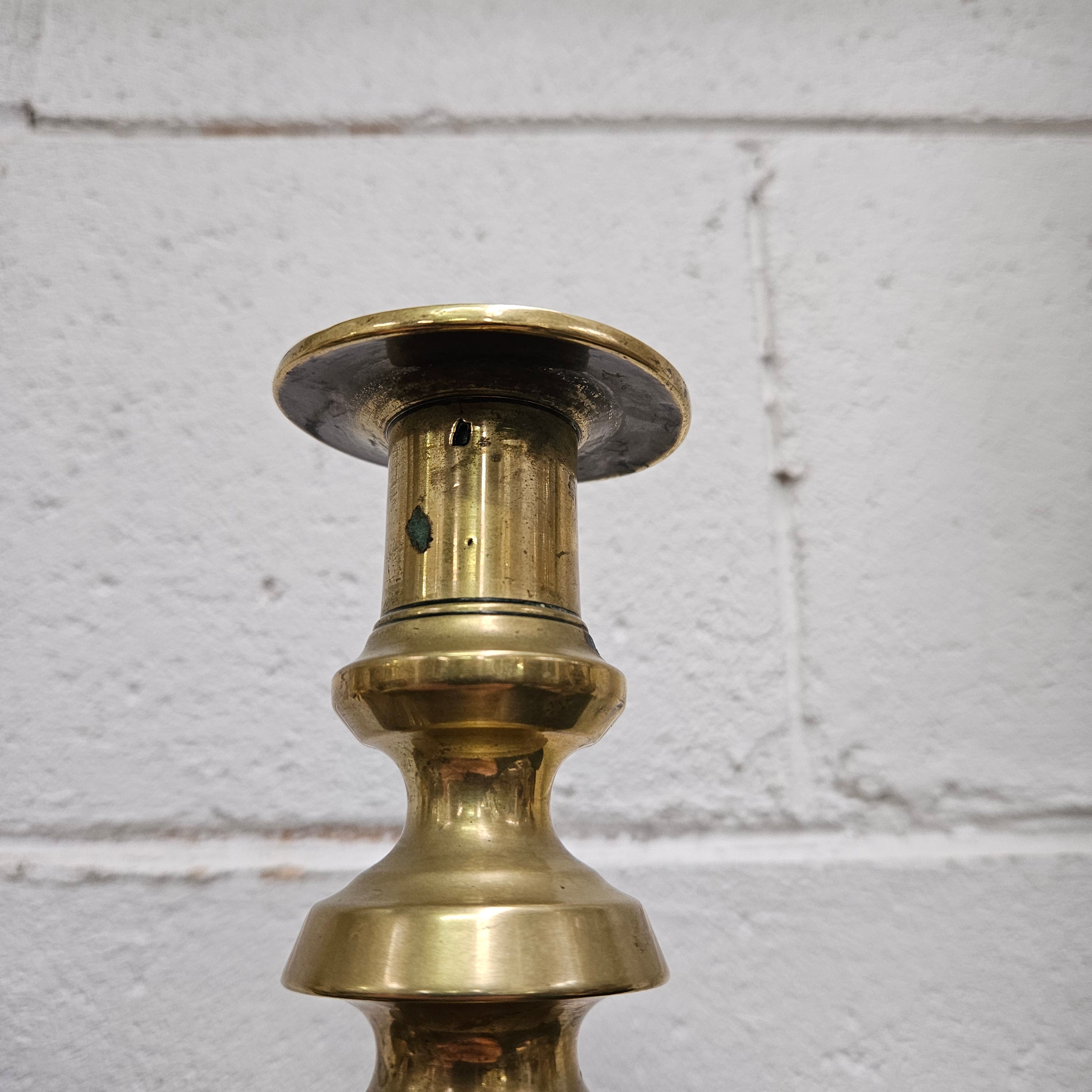Pair of Mid 19th Century English Brass Candlesticks | Antique & Vintage | Moonee Ponds Antiques | Australia Wide Delivery