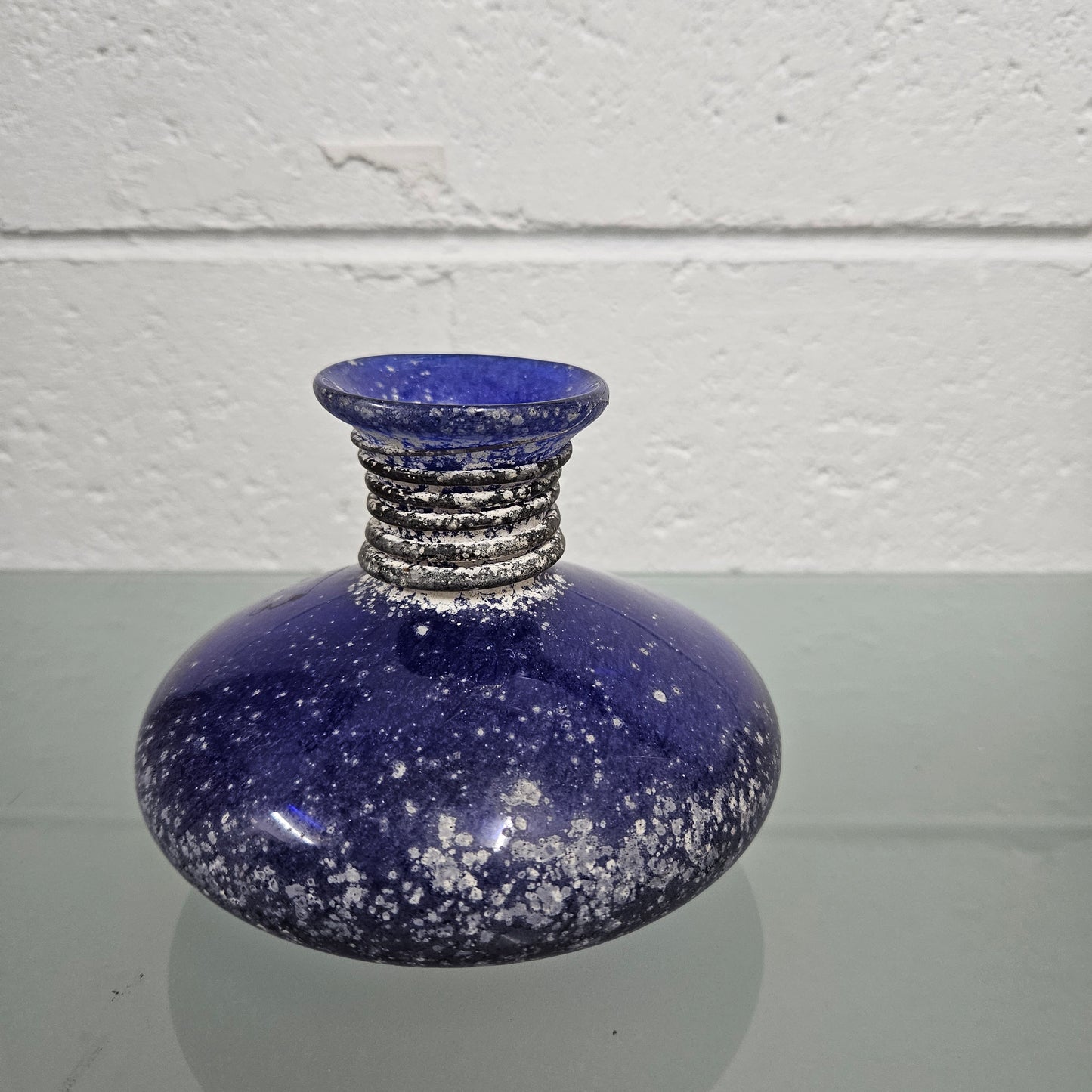 Vintage Cobalt Blue Art Glass Vase