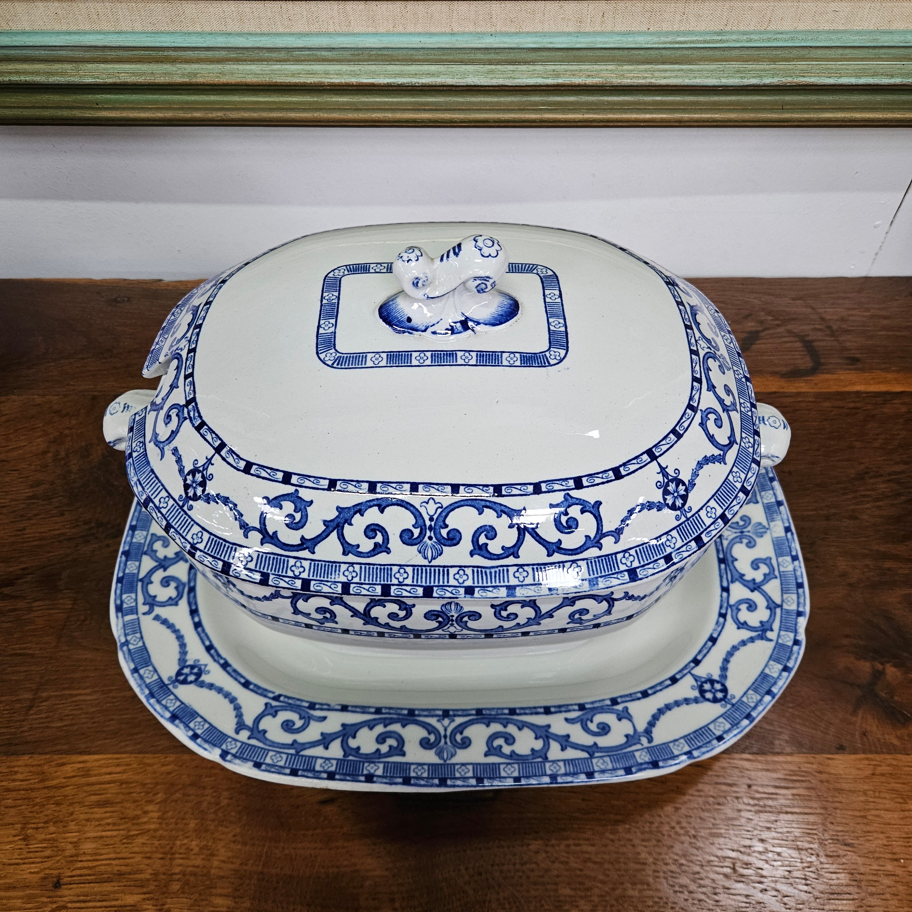 Victorian Blue&White Tureen and Meat Plate