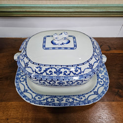 Victorian Blue&White Tureen and Meat Plate