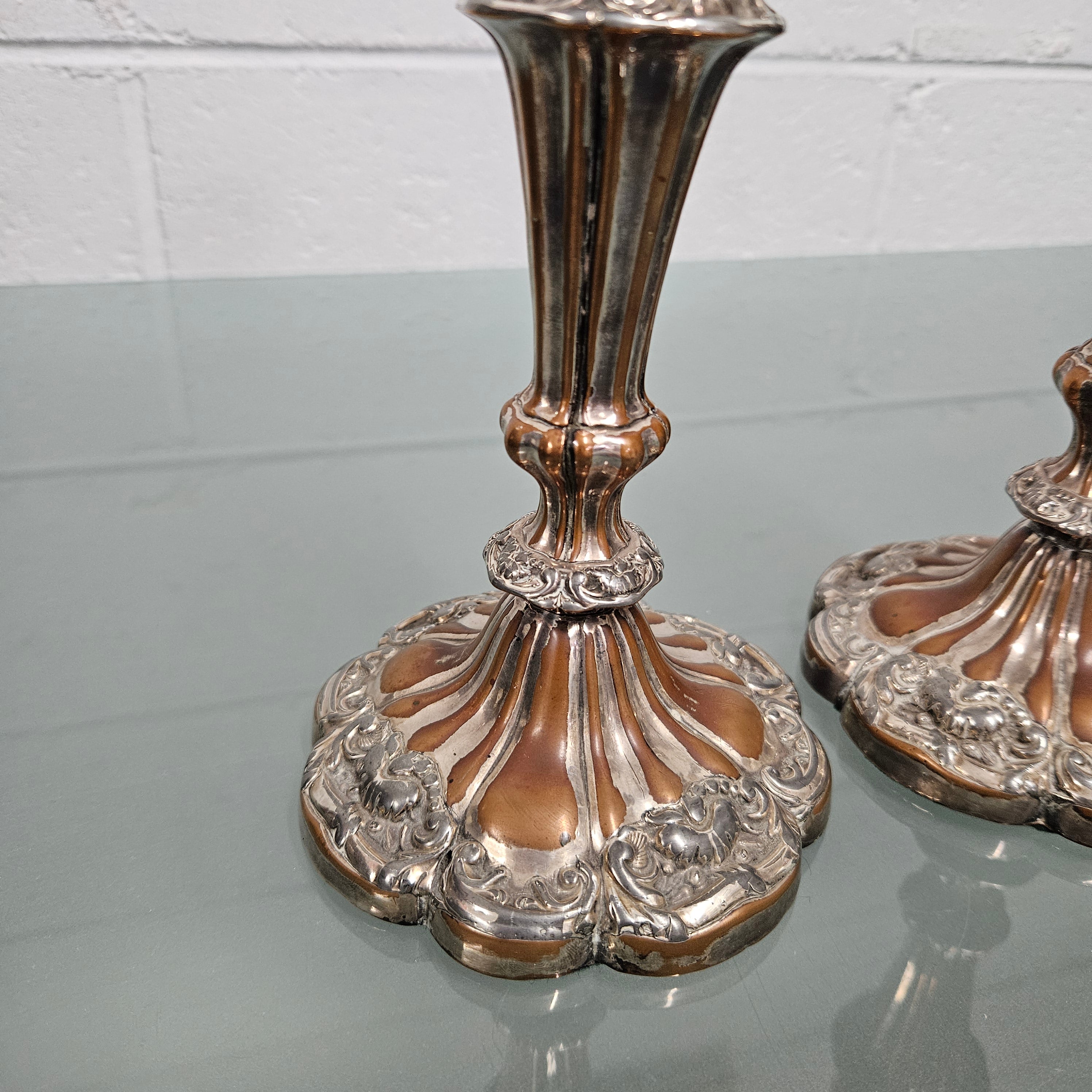 Pair of Sheffield Plate Candle Sticks | Antique & Vintage | Moonee Ponds Antiques | Australia Wide