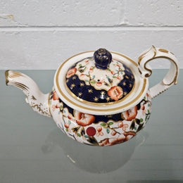 Antique Ridgway Porcelain Hand Painted Gilt & Floral Decorated Teapot Circa 1825