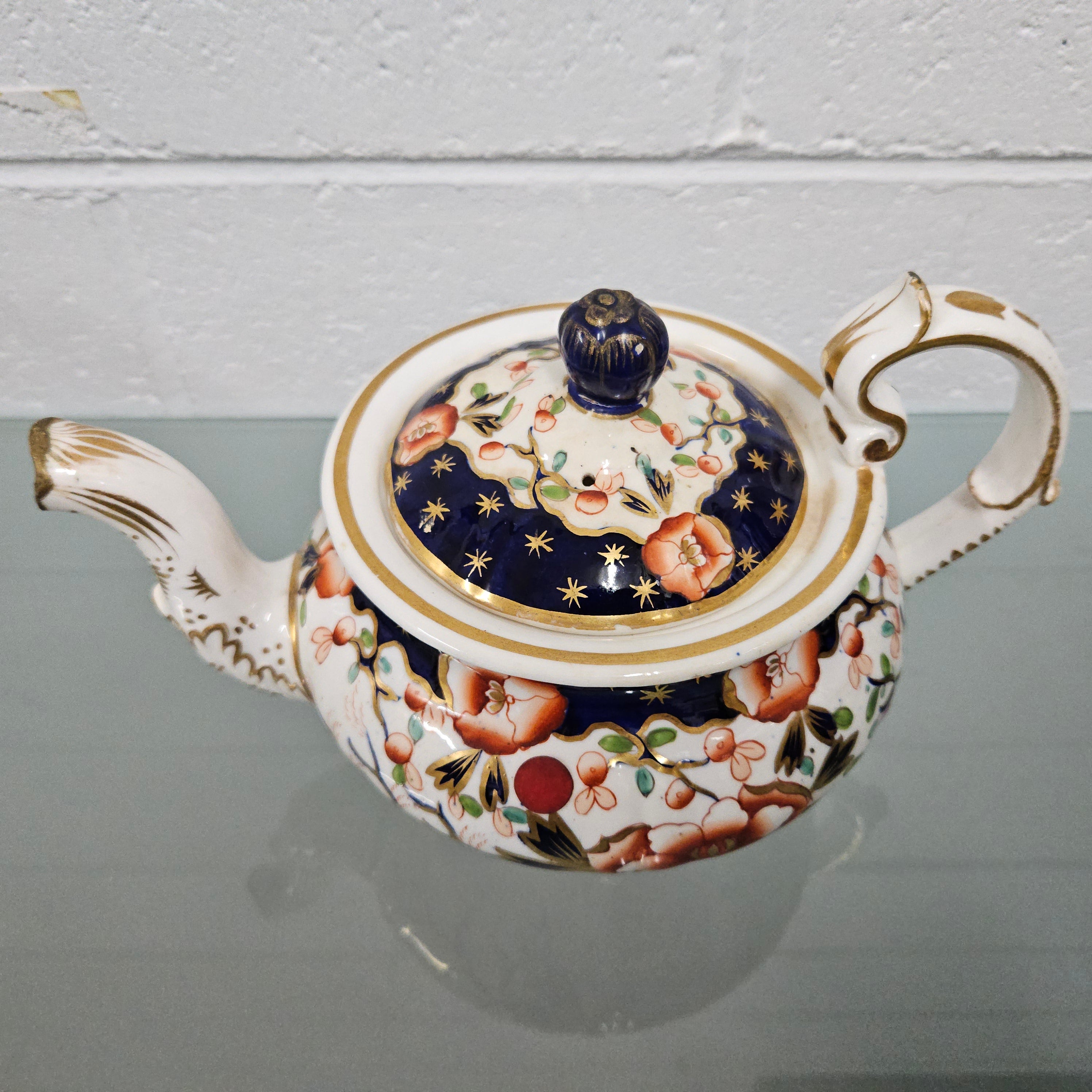 Antique Ridgway Porcelain Hand Painted Gilt & Floral Decorated Teapot Circa 1825 | Antique & Vintage | Moonee Ponds Antiques | Australia Wide Delivery