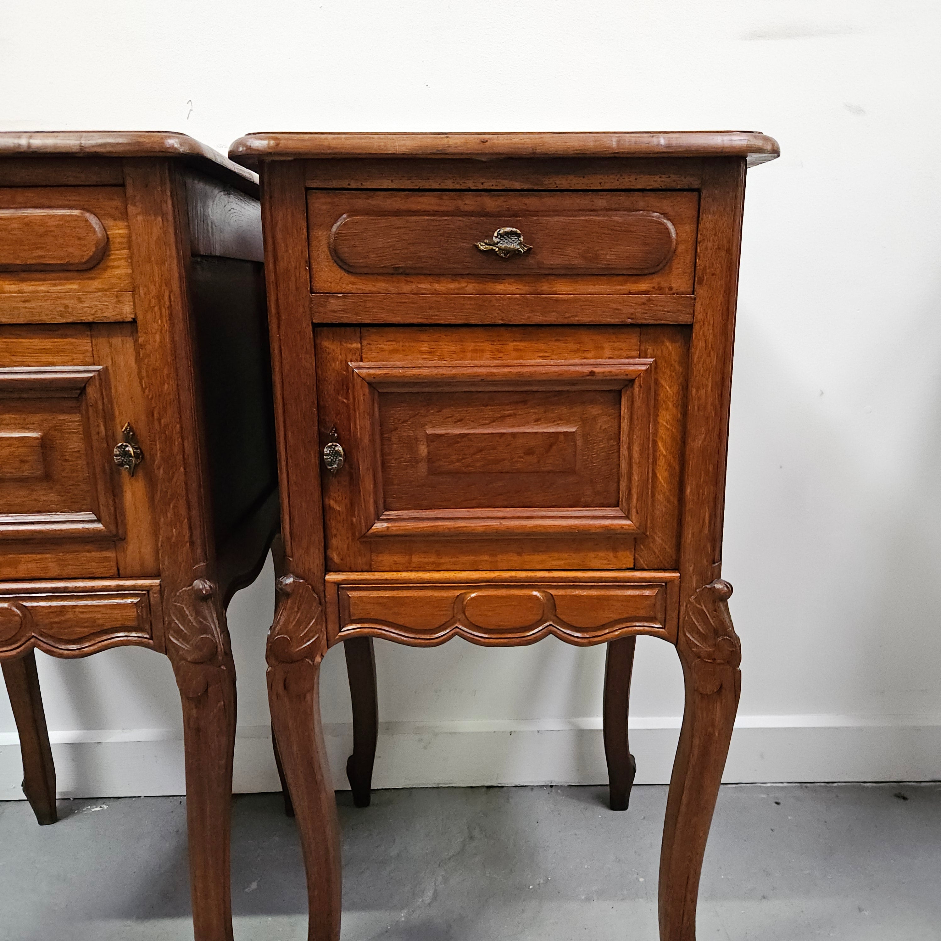 Rare Pair of Antique French Louis XV Style Wooden Top Bedsides | Antique & Vintage | Moonee Ponds Antiques | Australia Wide Delivery