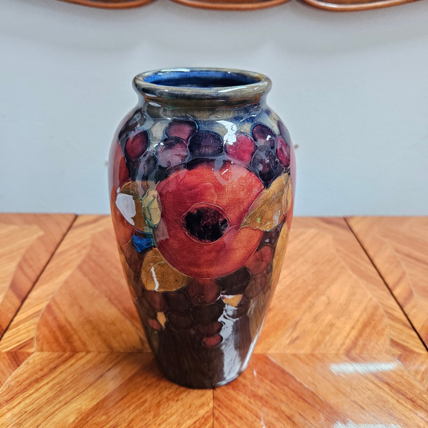 Large Moorcroft Flambe Pomegranate Vase