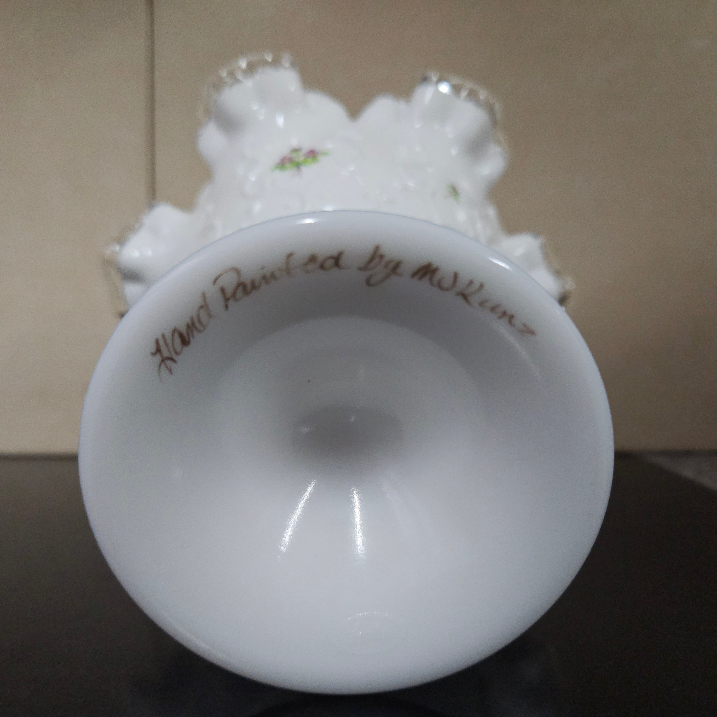 Fenton Hand Painted & Signed Comport | Antique & Vintage | Moonee Ponds Antiques | Australia Wide Delivery