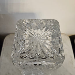 Large Hand Cut Crystal Vase