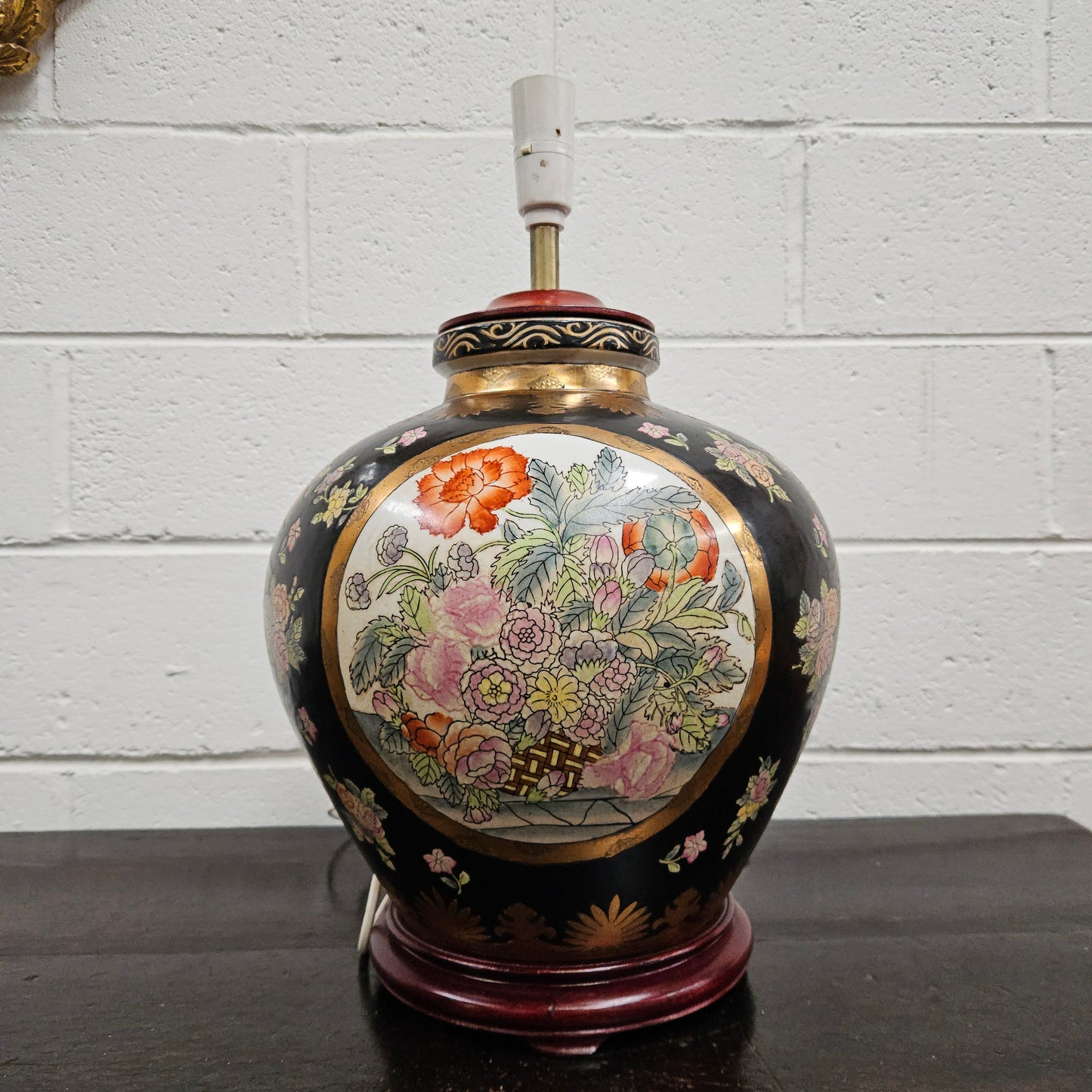 Oriental Large Floral Table Lamp