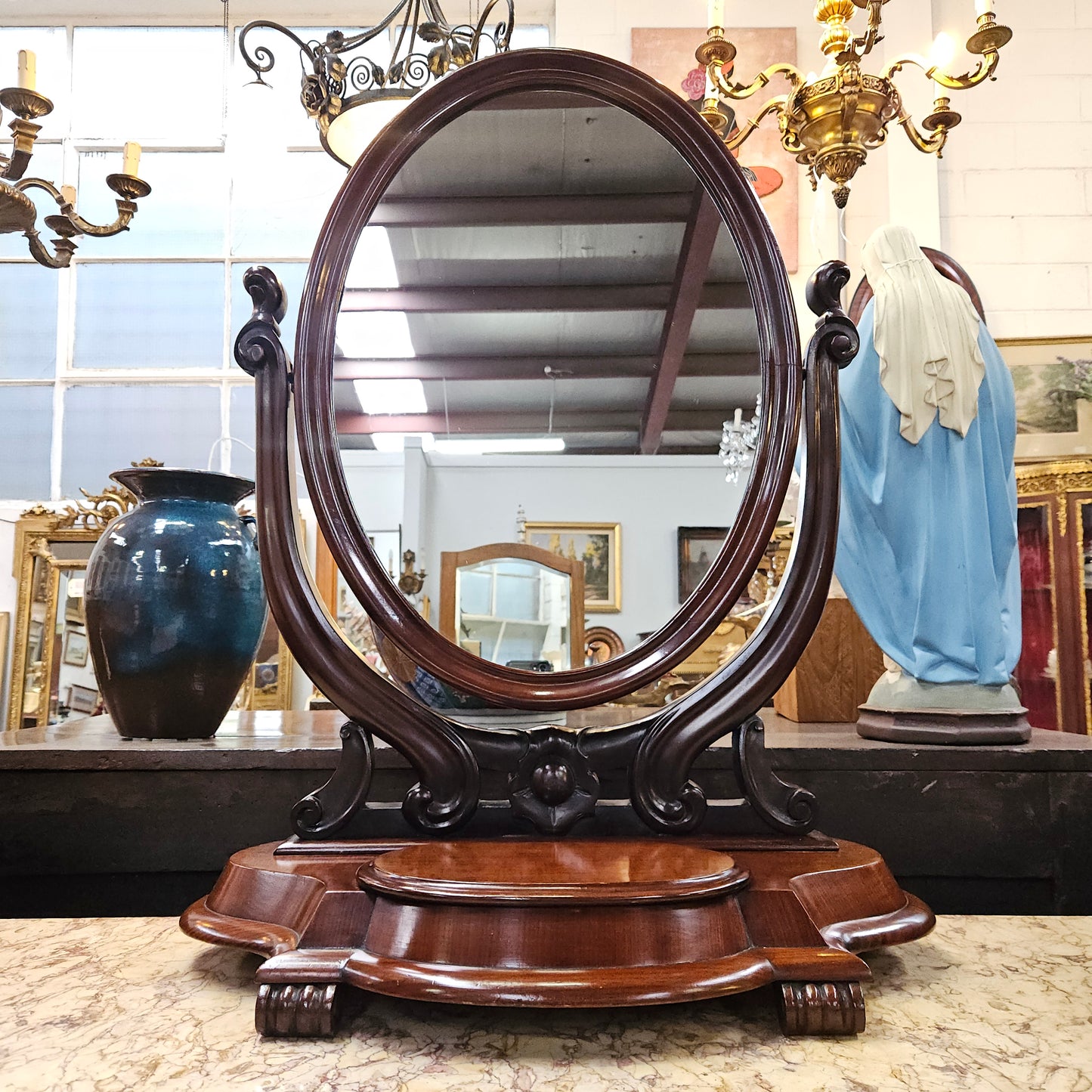 Victorian Mahogany Vanity Mirror