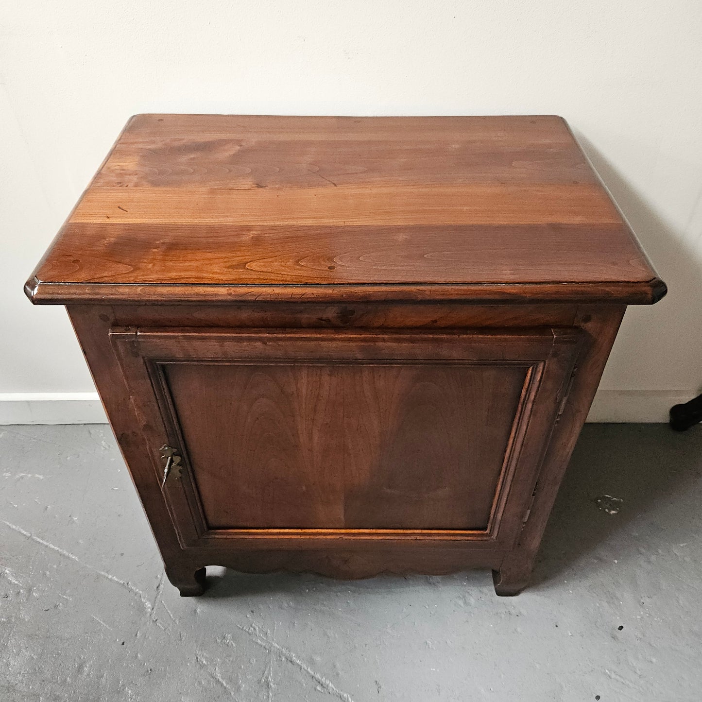 Early 19th Century French Walnut Antique One Door Side Cabinet