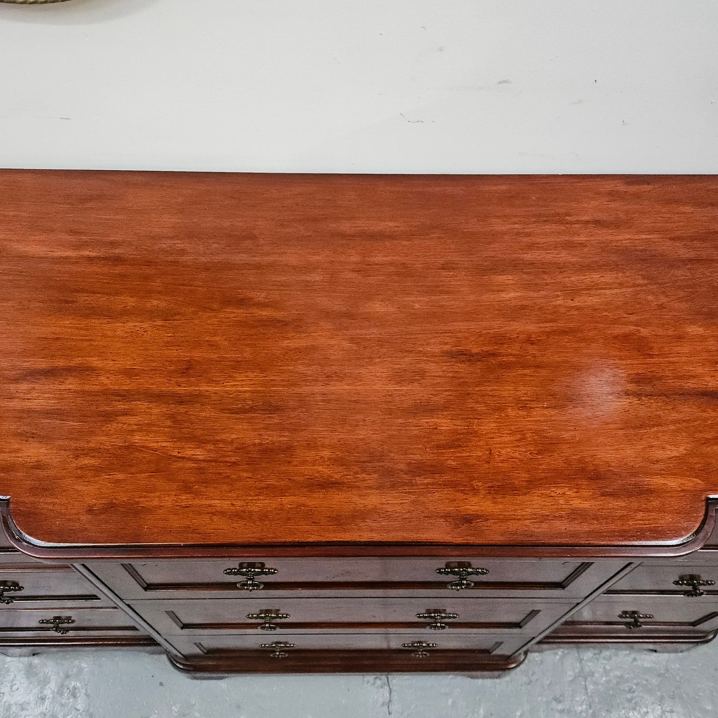 Vintage High Quality Nine Drawer Chest with Burr Walnut Veneer