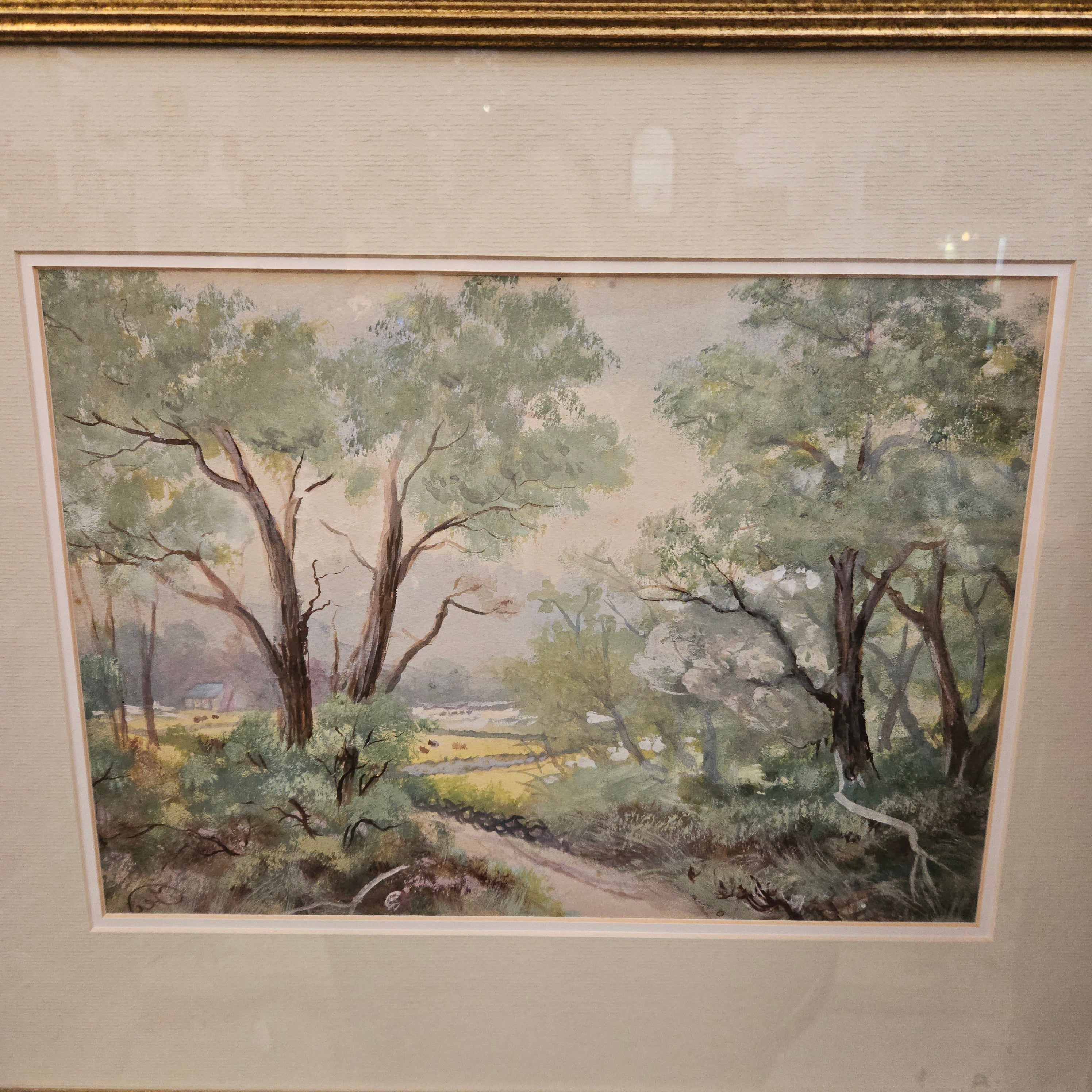 Water Colour of Country Scene Framed | Antique & Vintage | Moonee Ponds Antiques | Australia Wide Delivery