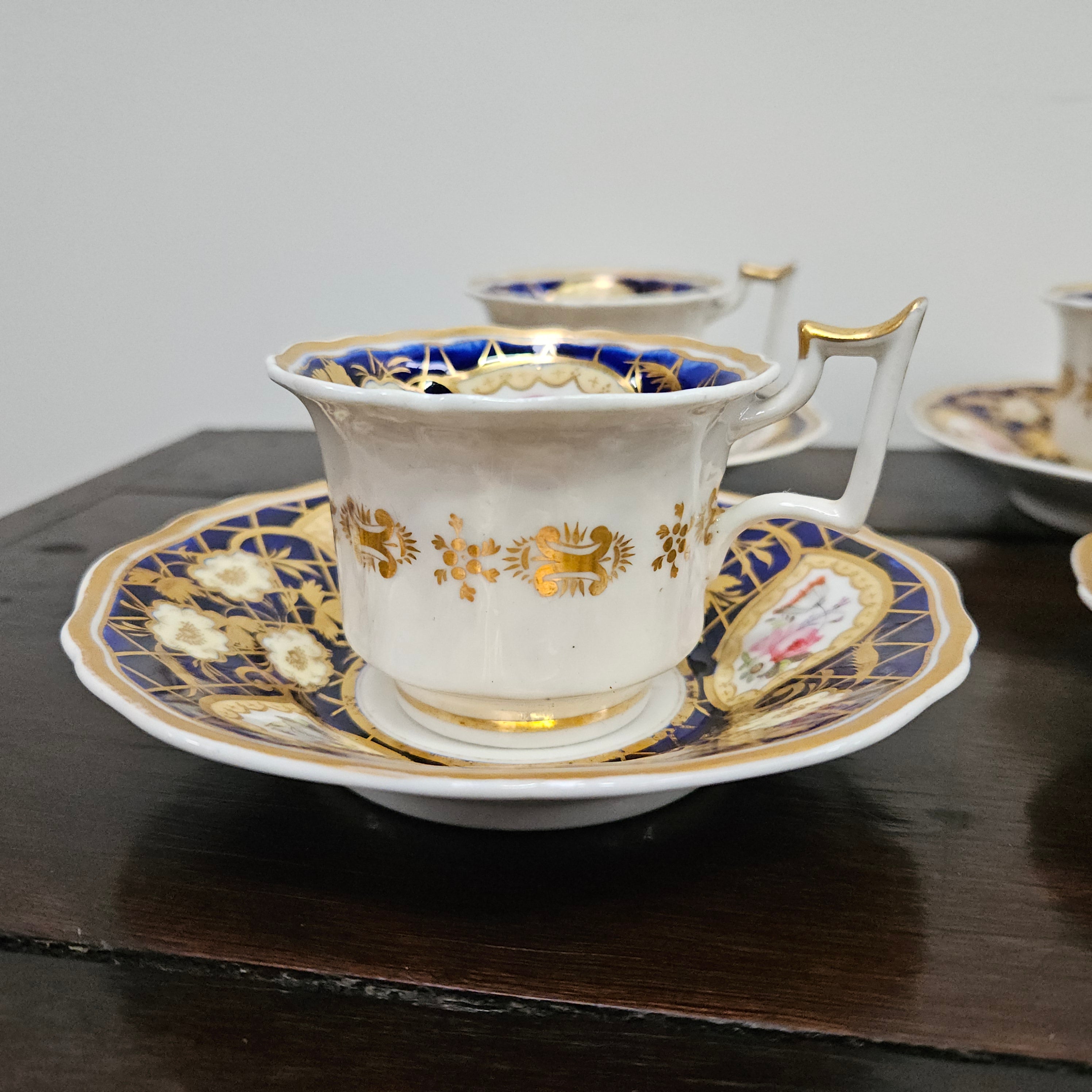 Ridgway Regency Period 6 Hand Painted & Gilded Cups & Saucers | Antique & Vintage | Moonee Ponds Antiques | Australia Wide Delivery