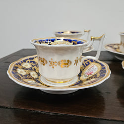 Ridgway Regency Period 6 Hand Painted & Gilded Cups & Saucers | Antique & Vintage | Moonee Ponds Antiques | Australia Wide Delivery