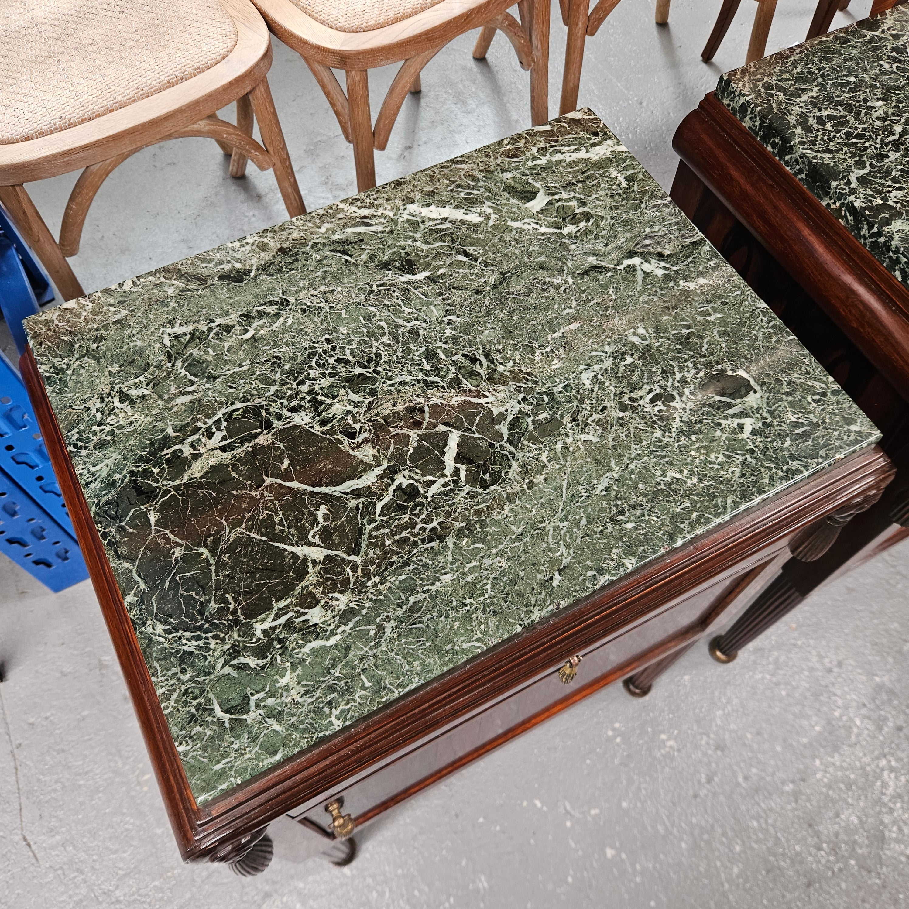 Elegant Pair of French Art Deco Marble Top Bedsides | Antique & Vintage | Moonee Ponds Antiques | Australia Wide Delivery