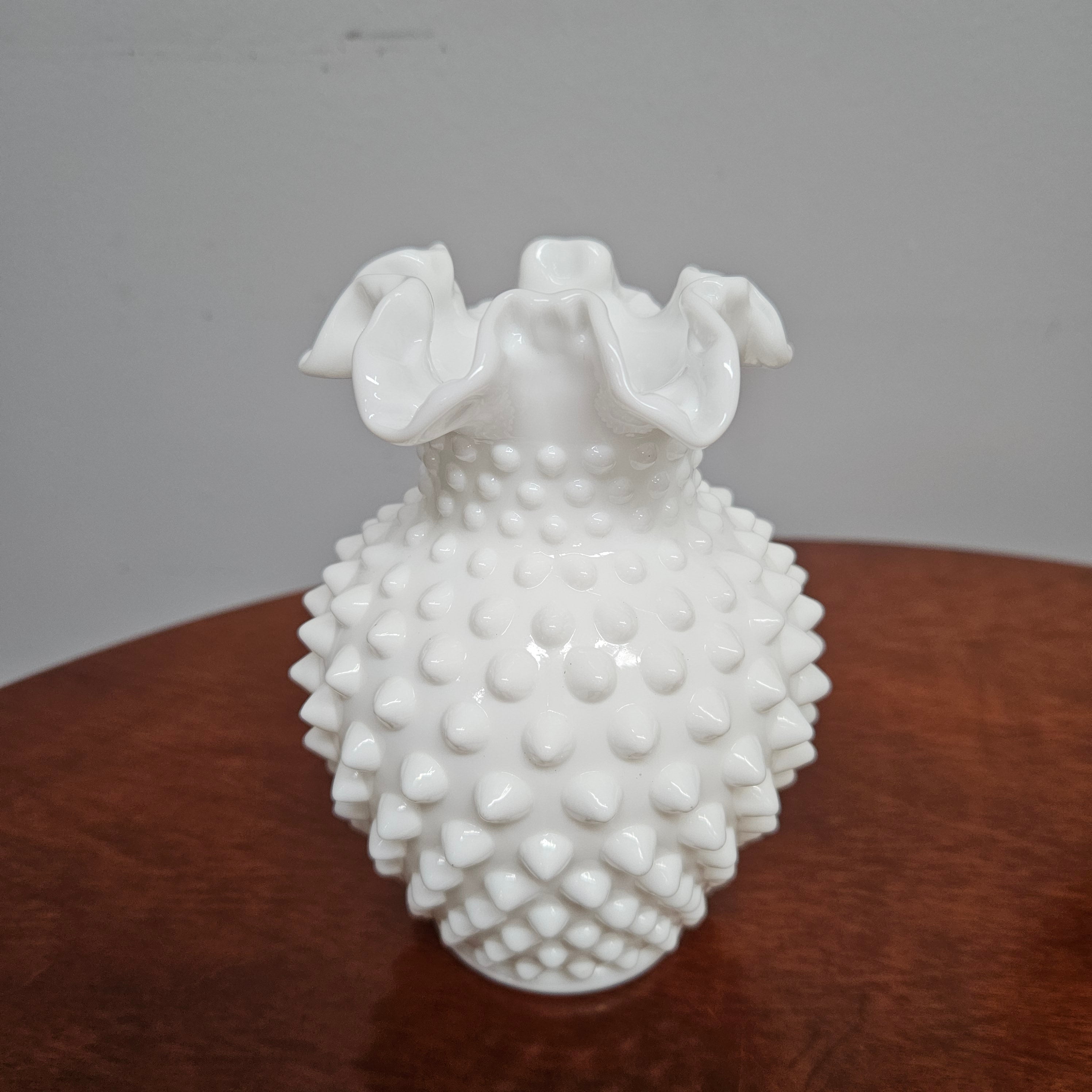 Vintage Fenton Style Milk Glass Vase