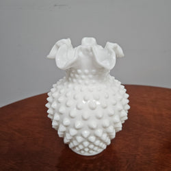 Vintage Fenton Style Milk Glass Vase