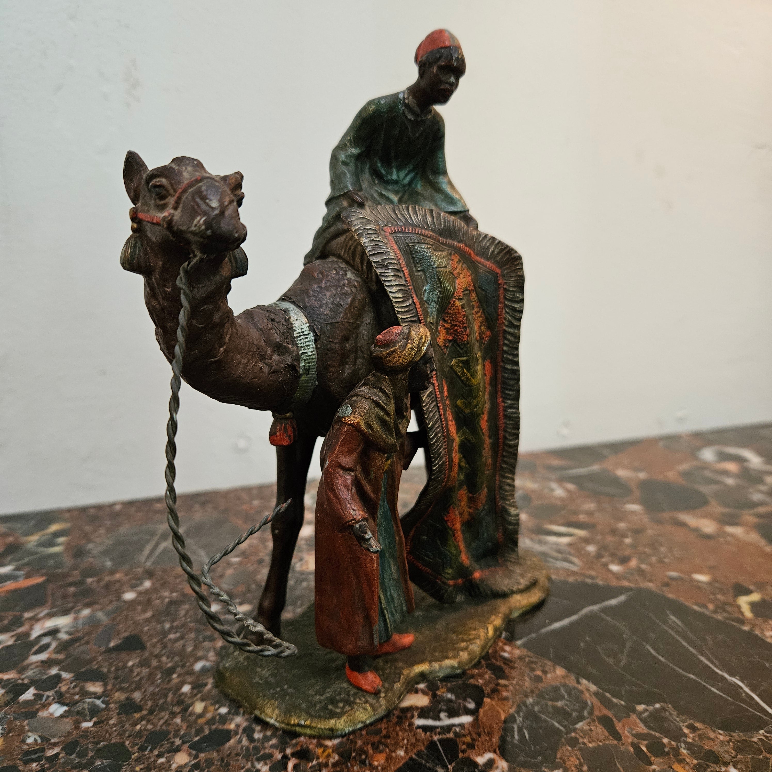 Antique Cold Painted Metal Vienna Figure Group "Carpet Seller" | Antique & Vintage | Moonee Ponds Antiques | Australia Wide Delivery