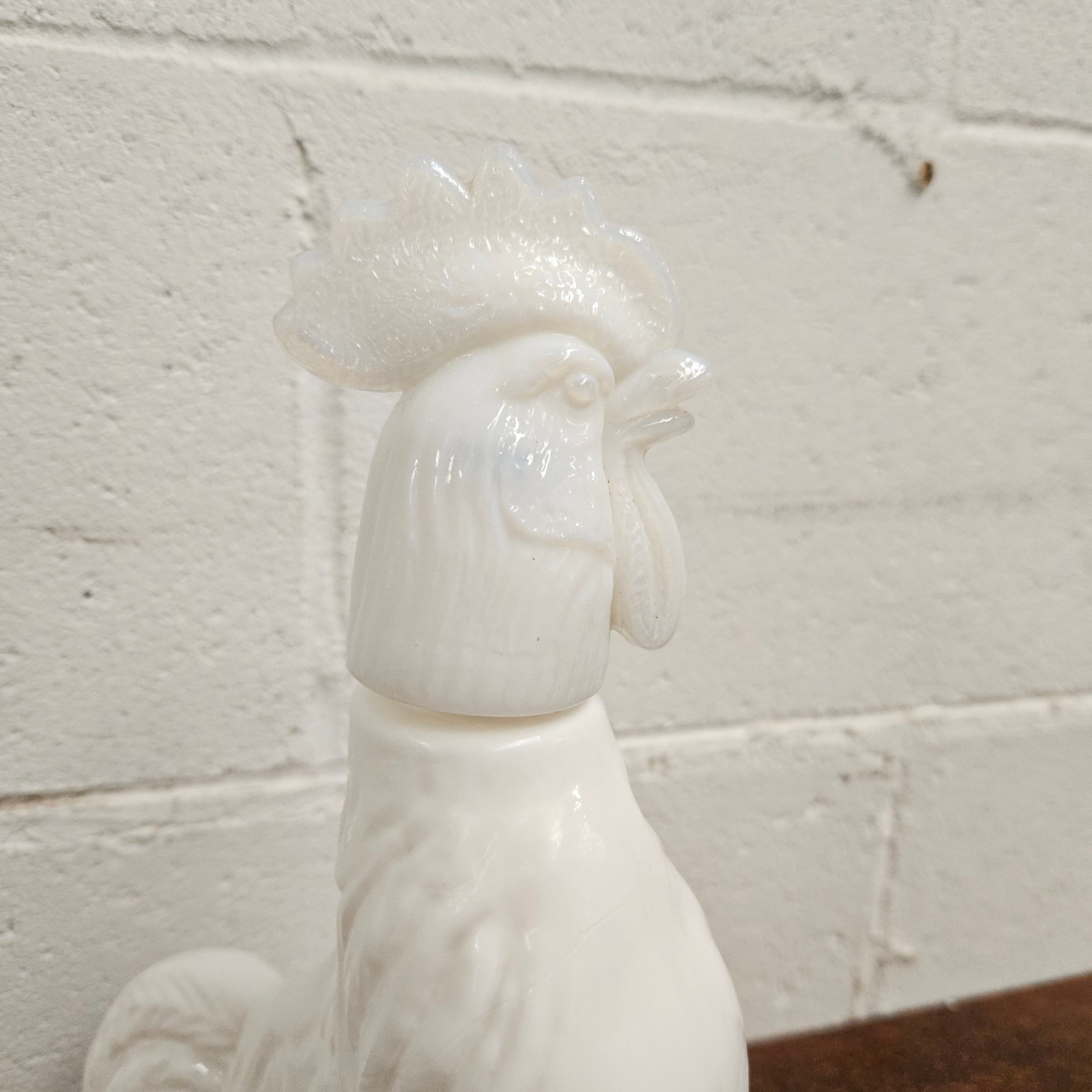 Italian Milk Glass 'Rooster' Decanter | Antique & Vintage | Moonee Ponds Antiques | Australia Wide Delivery