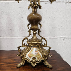 Pair of Vintage Brass & Porcelain Candlesticks | Antique & Vintage | Moonee Ponds Antiques | Australia Wide Delivery