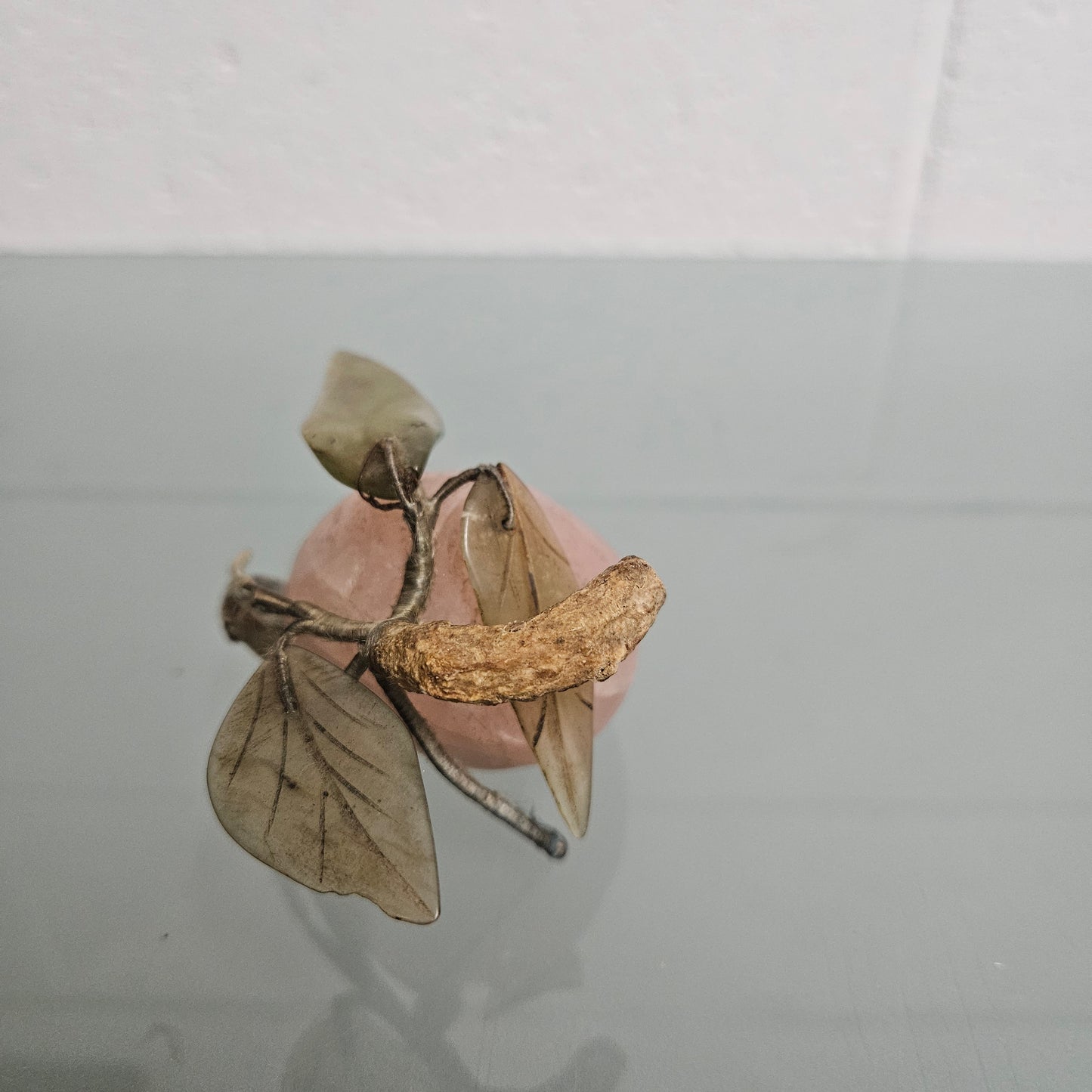 Vintage Carved Jade & Quartz Stone Fruit